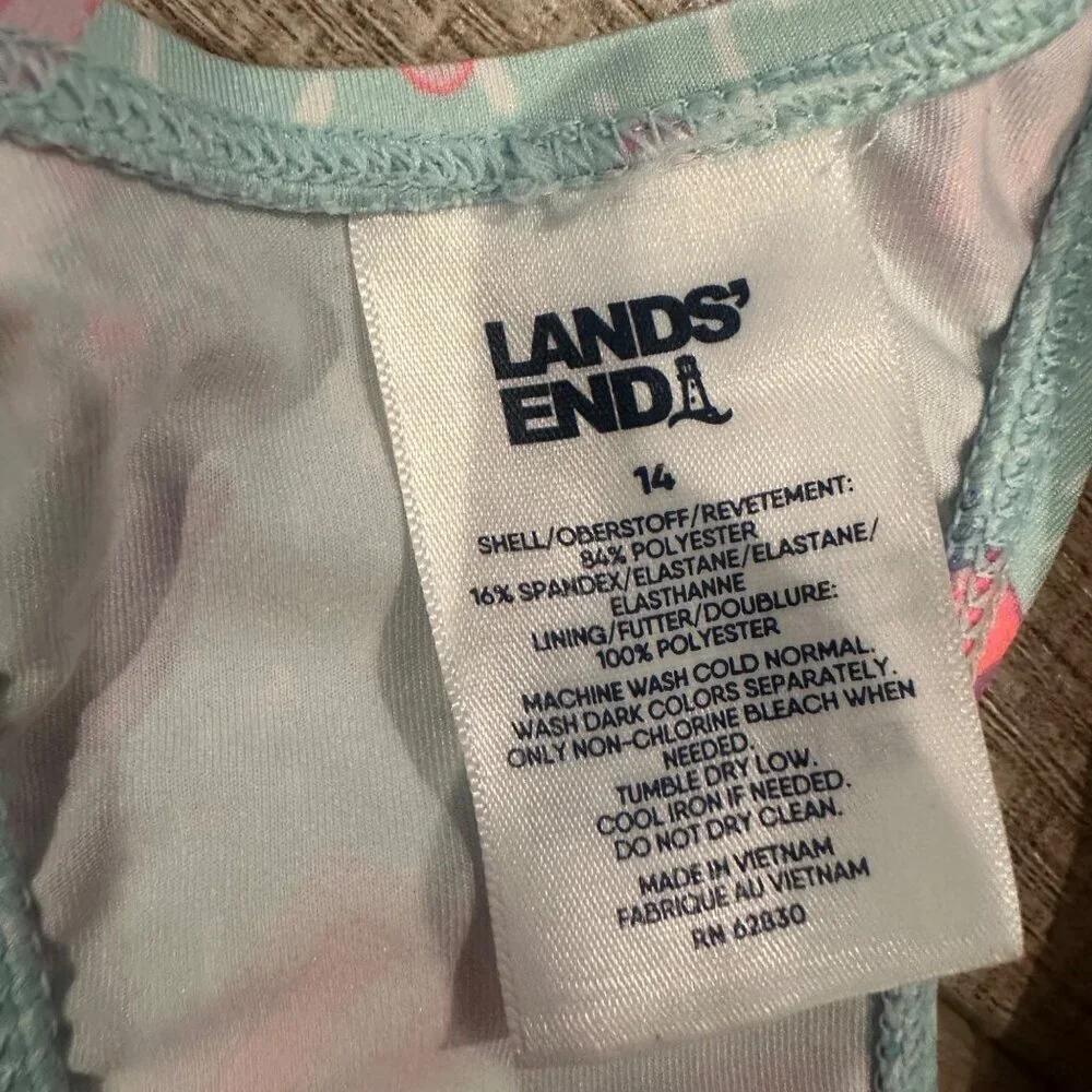 LANDS END GIRLS SIZE 14 2 PIECE TANKINI SWIM SUIT ICE CREAM POPSICLES